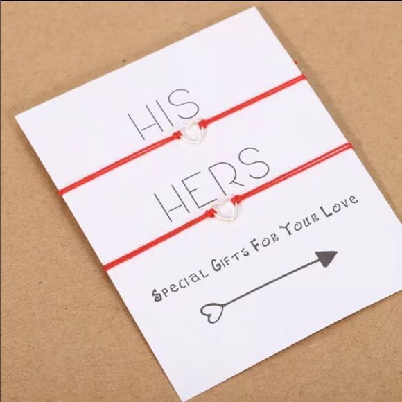 RED His & Hers Matching Rope Bracelets - Picture 2 of 11